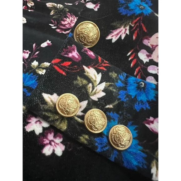 Lane Bryant Women's Size 18 Black Floral Blazer One-Button Mid-Length - Picture 13 of 13